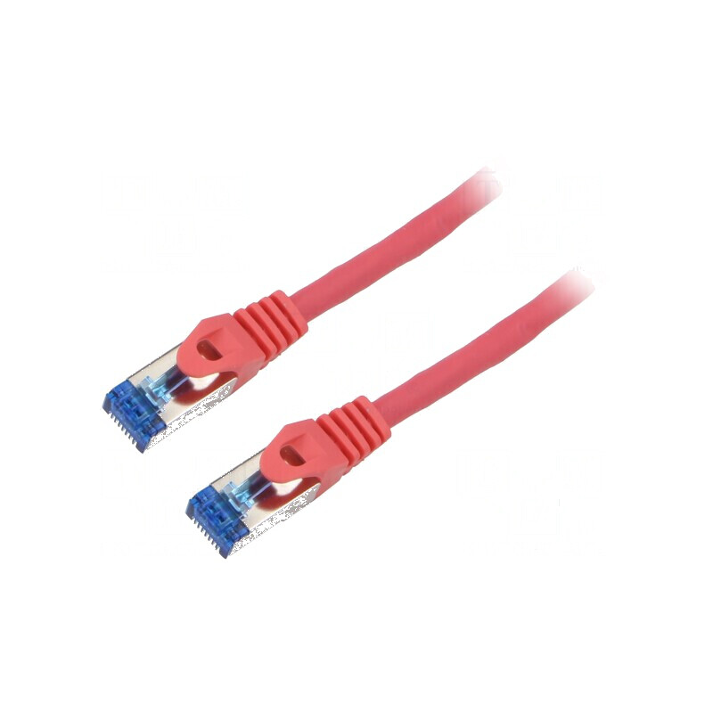 Patch cord S/FTP 6a 20m CCA LSZH roșu 26AWG | Electronic-mag.ro | Componente Electronice