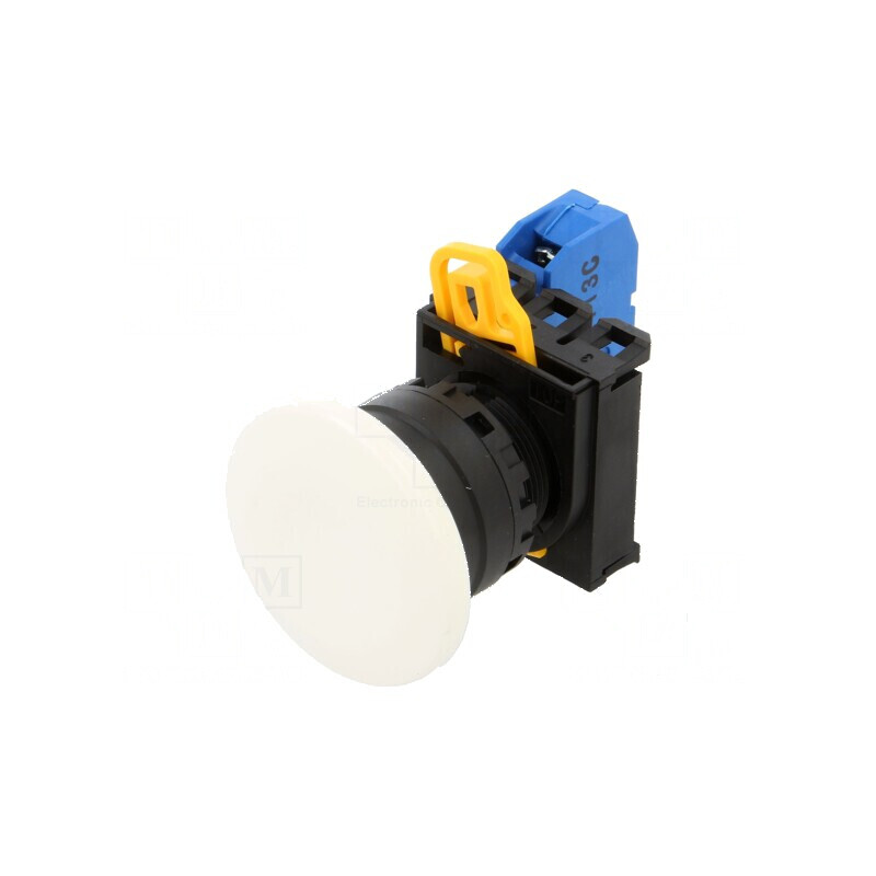 Comutator 22mm Poz.i 1 NO albă acţionat prin apăsare | Electronic-mag.ro | Componente Electronice