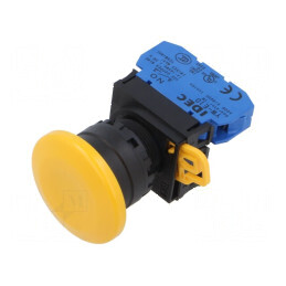 Comutator acţionat prin apăsare 22mm 1 NO galben | Electronic-mag.ro | Componente Electronice