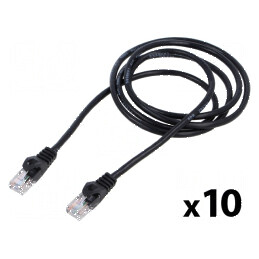Patch cord U/UTP 5e 3m 26AWG CCA PVC negru | Electronic-mag.ro | Componente Electronice