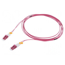 Patch cord fibră OM4 LC/UPC 2m LSZH roz | Electronic-mag.ro | Componente Electronice