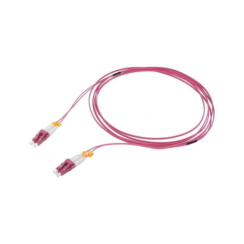 Patch cord fibră OM4 LC/UPC 2m LSZH roz | Electronic-mag.ro | Componente Electronice