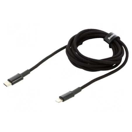 Cablu USB 2.0 Apple Lightning și USB C 2m 20W negru | Electronic-mag.ro | Componente Electronice
