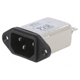 Conector alimentare AC C14 soclu tată 6A 250VAC | Electronic-mag.ro | Componente Electronice