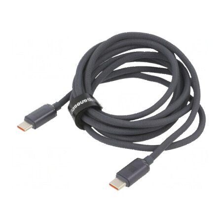 Cablu USB 2.0 USB C 2m negru textil | Electronic-mag.ro | Componente Electronice