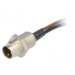 Conector M8 tată 0,5m PIN 3 pentru montare pe panou | Electronic-mag.ro | Componente Electronice