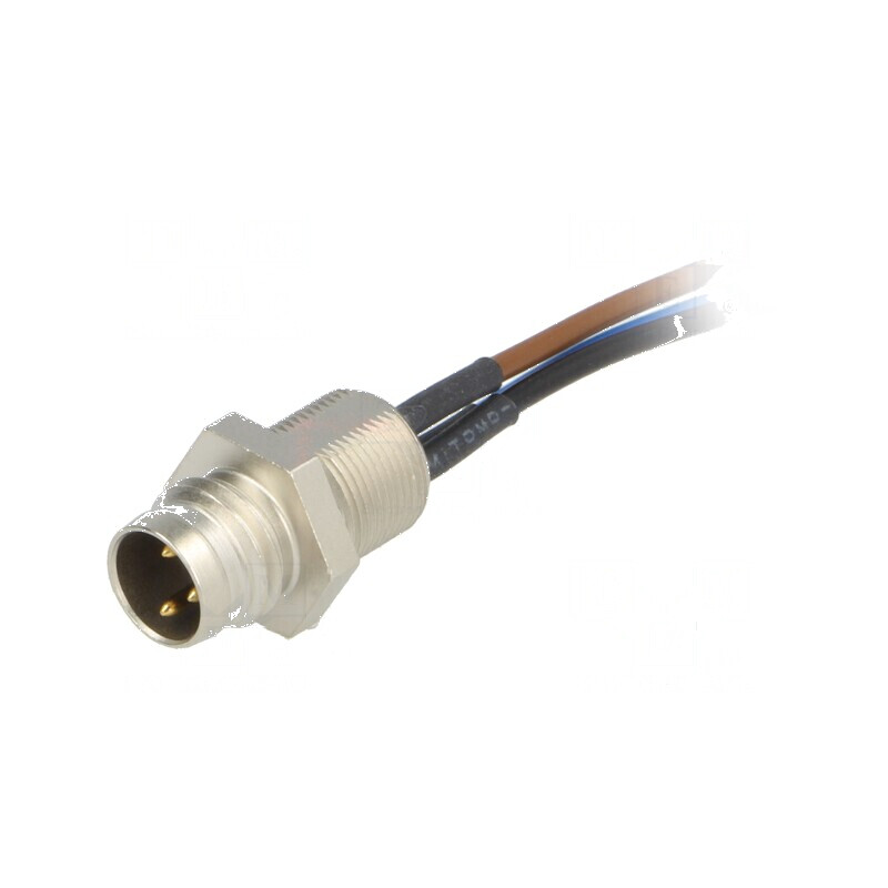 Conector M8 tată 0,5m PIN 3 pentru montare pe panou | Electronic-mag.ro | Componente Electronice