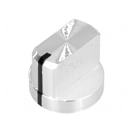 Buton rotativ cu flanșă și indicator aluminiu Ø6mm | Electronic-mag.ro | Componente Electronice