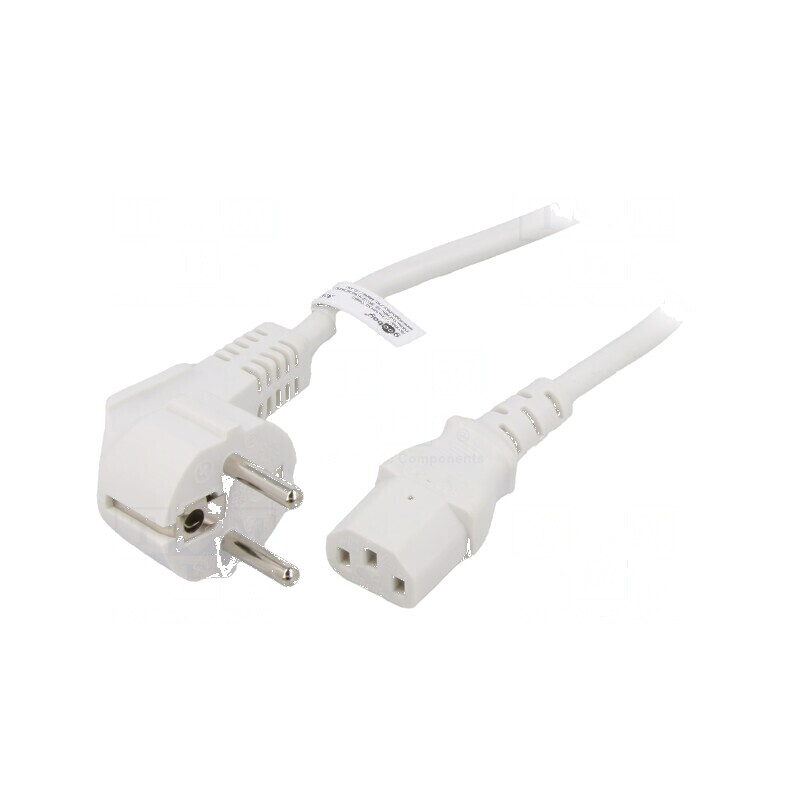 Cablu CEE 7/7 ştecăr unghi, IEC C13 mamă, 2,5m PVC | Electronic-mag.ro | Componente Electronice