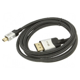 Cablu DisplayPort 1.4 HDCP 2.2 2m Negru Textil | Electronic-mag.ro | Componente Electronice