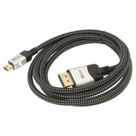 Cablu DisplayPort 1.4 HDCP 2.2 2m Negru Textil | Electronic-mag.ro | Componente Electronice