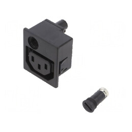 Conector alimentare AC soclu mamă 10A 250VAC IEC 60320 | Electronic-mag.ro | Componente Electronice