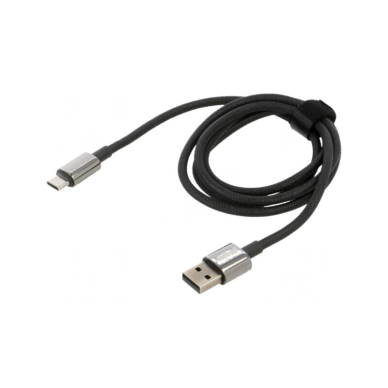 Cablu USB A la USB C 1m negru textil 100W | Electronic-mag.ro | Componente Electronice Cablu USB A la USB C 1m negru textil 100W | Electronic-mag.ro | Componente Electronice