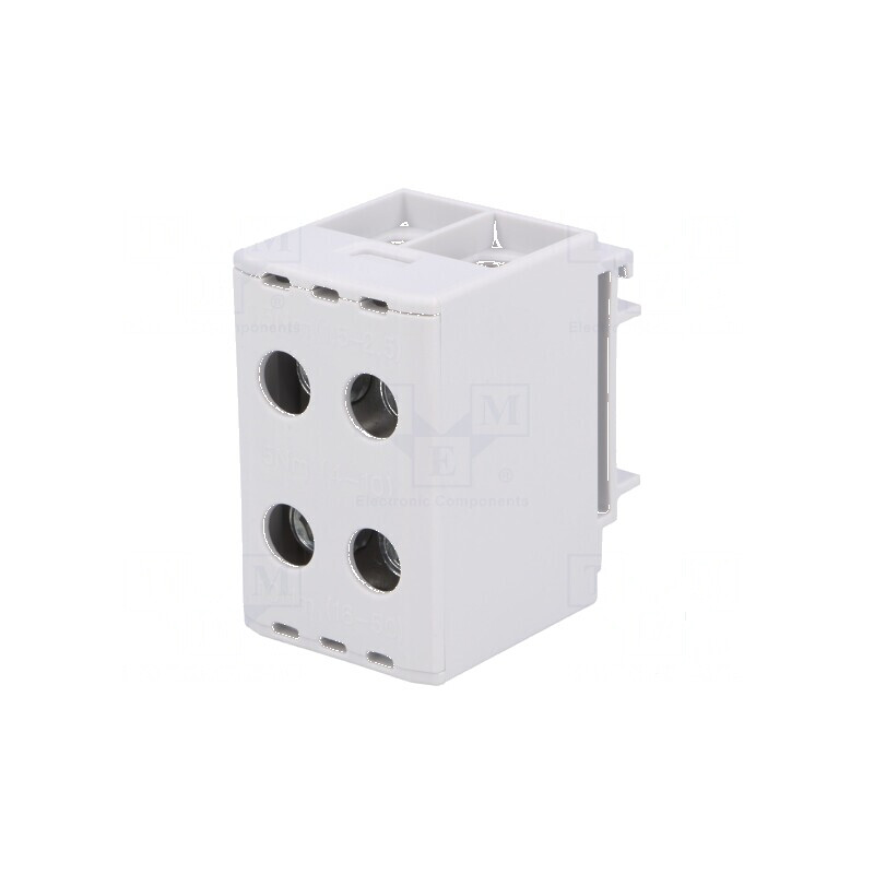 Term. îmbinare şine 1,5-50mm2 4 borne gri 30mm | Electronic-mag.ro | Componente Electronice