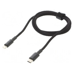 Cablu USB 2.0 Apple Lightning și USB C 1m 20W negru | Electronic-mag.ro | Componente Electronice