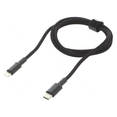 Cablu USB 2.0 Apple Lightning și USB C 1m 20W negru | Electronic-mag.ro | Componente Electronice