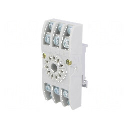 Stativ PIN 11 10A 250VAC pentru şină DIN, cleme cu şurub, gri | Electronic-mag.ro | Componente Electronice