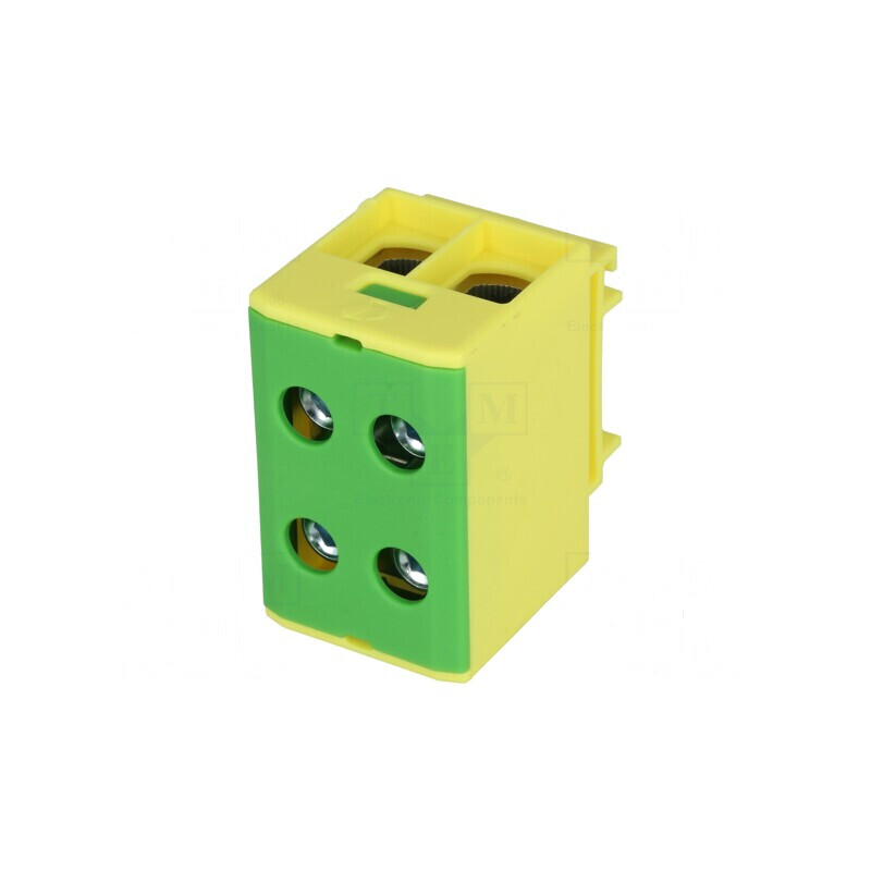 Term. îmbinare şine 1,5-50mm2 4 borne galben-verde | Electronic-mag.ro | Componente Electronice