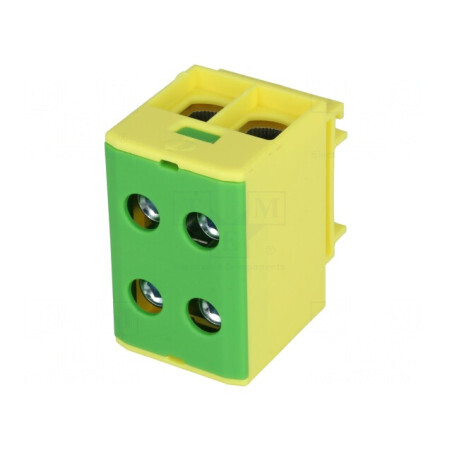 Term. îmbinare şine 1,5-50mm2 4 borne galben-verde | Electronic-mag.ro | Componente Electronice