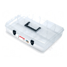 Container colectiv cu partiții transparentă 400x298x85mm | Electronic-mag.ro | Componente Electronice