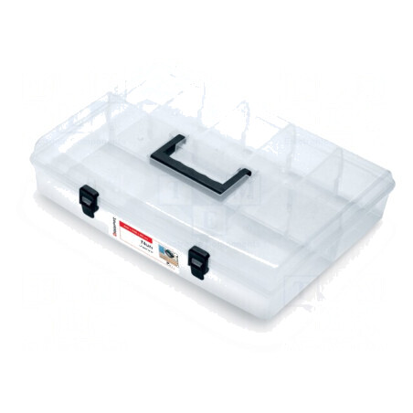 Container colectiv cu partiții transparentă 400x298x85mm | Electronic-mag.ro | Componente Electronice