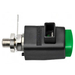 Clemă de laborator verde 300VDC 16A nichel 29mm | Electronic-mag.ro | Componente Electronice
