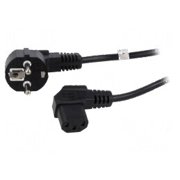 Cablu CEE 7/7 unghi 90° IEC C13 mamă PVC 3m | Electronic-mag.ro | Componente Electronice