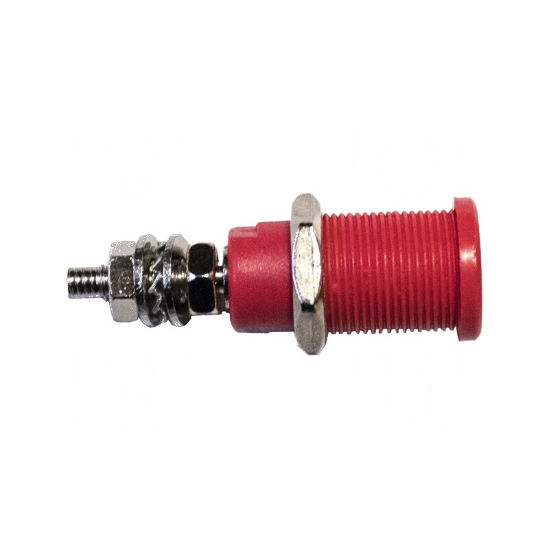 Conector banană 4mm soclu 45A 600V roşu nichelat 39mm | Electronic-mag.ro | Componente Electronice Conector banană 4mm soclu 45A 600V roşu nichelat 39mm | Electronic-mag.ro | Componente Electronice