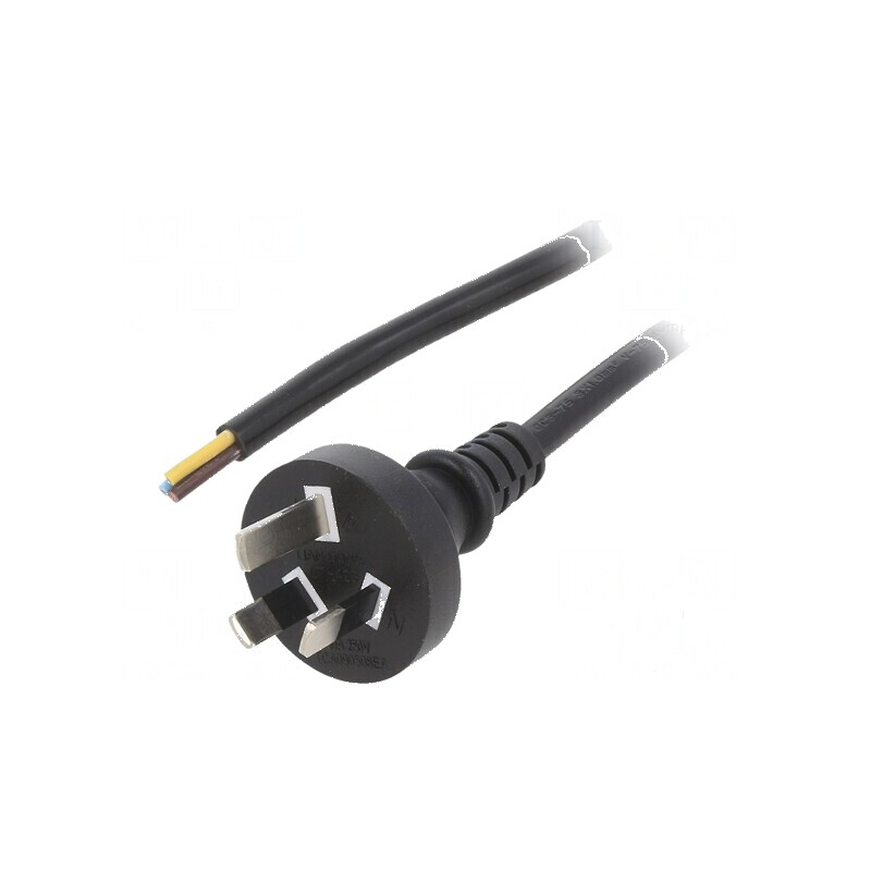 Cablu 3x1mm2 AS/NZS 3112 5m negru PVC 10A | Electronic-mag.ro | Componente Electronice