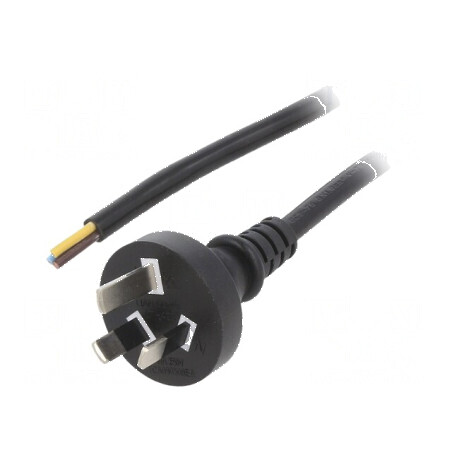 Cablu 3x1mm2 AS/NZS 3112 5m negru PVC 10A | Electronic-mag.ro | Componente Electronice