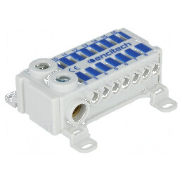 Bloc de distribuție cu 16 borne, albastru, pentru term. îmbinare | Electronic-mag.ro | Componente Electronice