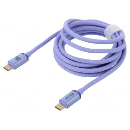 Cablu USB 2.0 USB C 2m violet textil | Electronic-mag.ro | Componente Electronice