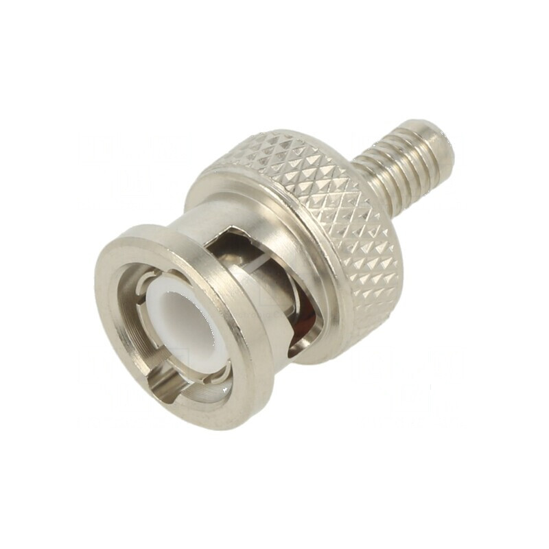 Conector BNC mufă tată drept 50Ω pentru cabluri RG174, RG316 - crimpat PTFE | Electronic-mag.ro | Componente Electronice
