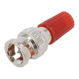Adaptor roșu 3A 35,5mm banană 4mm cu priză BNC mufă 50Ω 500V | Electronic-mag.ro | Componente Electronice