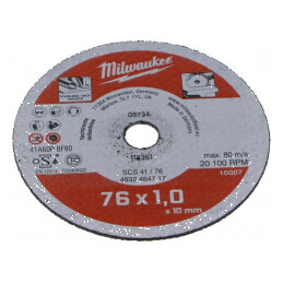 Disc de tăiere metal Ø 76mm, orif 10mm, oțel inoxidabil, 5 bucăți | Electronic-mag.ro | Componente Electronice