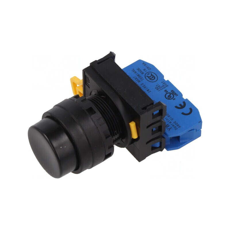 Comutator apăsare 22mm 1 NO negru Poz.i | Electronic-mag.ro | Componente Electronice