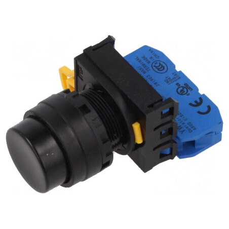 Comutator apăsare 22mm 1 NO negru Poz.i | Electronic-mag.ro | Componente Electronice