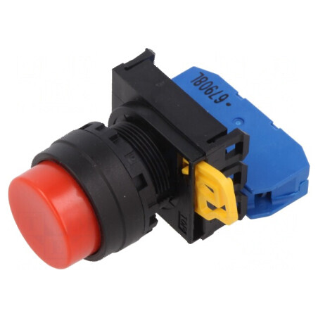 Comutator 22mm Poz.i 1 NO roşu cu acţionare prin apăsare | Electronic-mag.ro | Componente Electronice