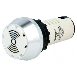 Semnalizator acustic 80dB cu LED 12V IP40 Ø22mm max.6mm | Electronic-mag.ro | Componente Electronice