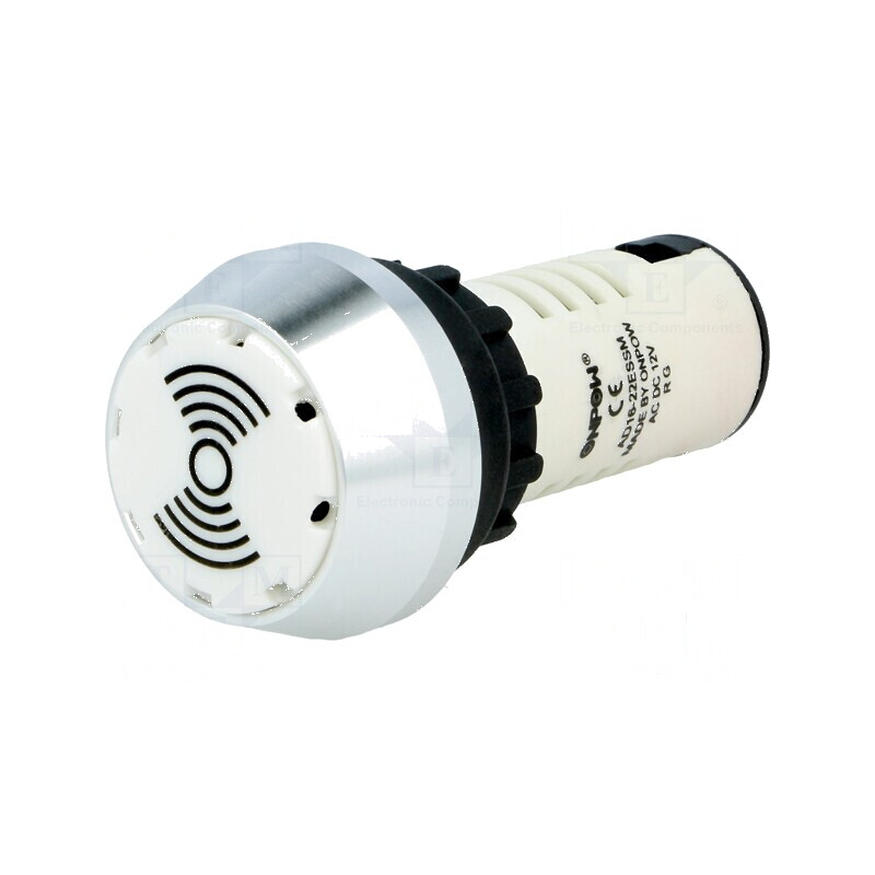 Semnalizator acustic 80dB cu LED 12V IP40 Ø22mm max.6mm | Electronic-mag.ro | Componente Electronice