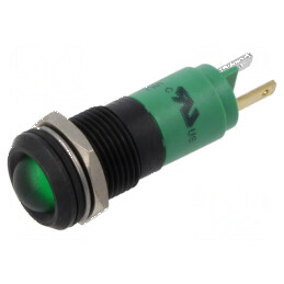 Lampă LED verde 12VDC 12VAC Ø14mm pentru control | Electronic-mag.ro | Componente Electronice