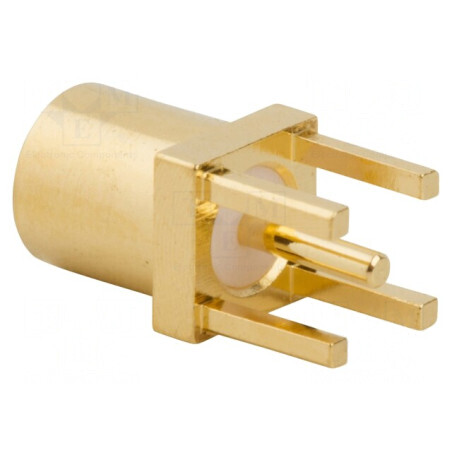 Conector MMCX soclu mamă drept 50Ω THT pentru PCB PTFE aurit | Electronic-mag.ro | Componente Electronice