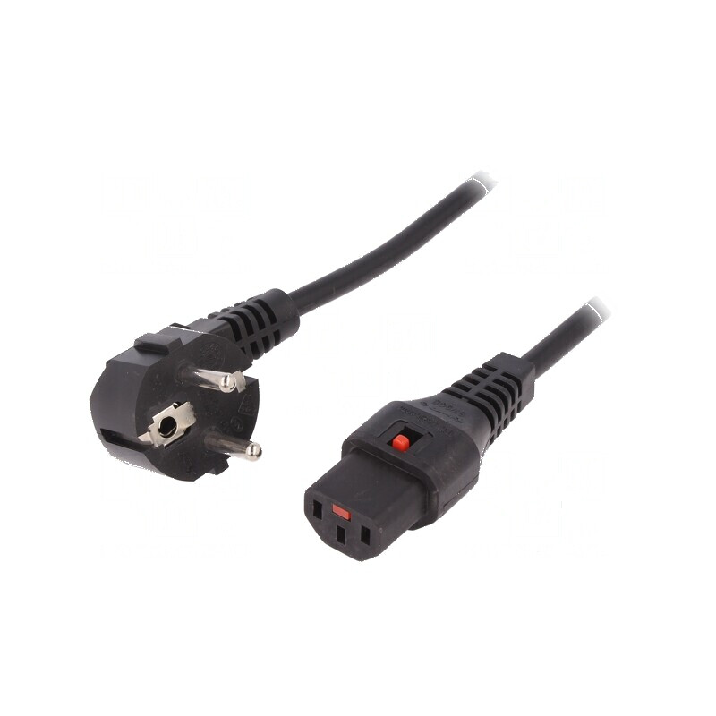 Cablu CEE 7/7 ştecăr unghi IEC C13 mamă PVC 1m 10A | Electronic-mag.ro | Componente Electronice