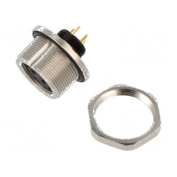 Conector M9 soclu mamă aurit 125V IP67 2 pini | Electronic-mag.ro | Componente Electronice