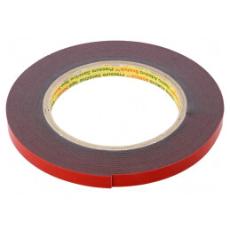 Bandă de fixare acril gri închis 9mm x 5,5m x 1,1mm | Electronic-mag.ro | Componente Electronice