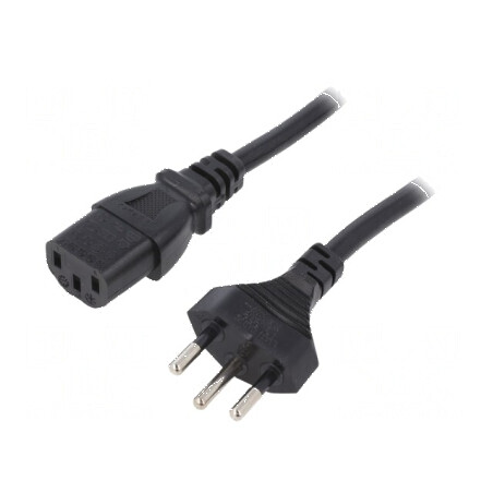 Cablu 3x1mm2 IEC C13 mamă 5m negru 10A SEV-1011 (J) PVC | Electronic-mag.ro | Componente Electronice