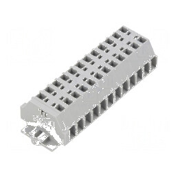 Regletă conexiuni 12 borne cu arc gri pentru cabluri 0,08÷1,5mm2 | Electronic-mag.ro | Componente Electronice