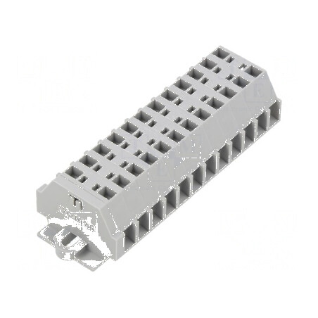 Regletă conexiuni 12 borne cu arc gri pentru cabluri 0,08÷1,5mm2 | Electronic-mag.ro | Componente Electronice