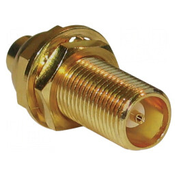 Conector MCX soclu mamă drept 50Ω aurit PTFE lipire | Electronic-mag.ro | Componente Electronice
