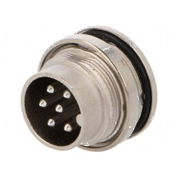 Conector M16 soclu tată 6 pini 5A 300V IP65 IP67 C091D | Electronic-mag.ro | Componente Electronice